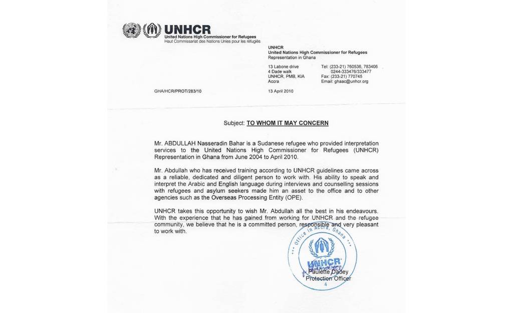 UNHCR Interpretation Services Recognition